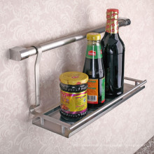 Hot sale stainless steel kitchen wall rack single layer spice holder